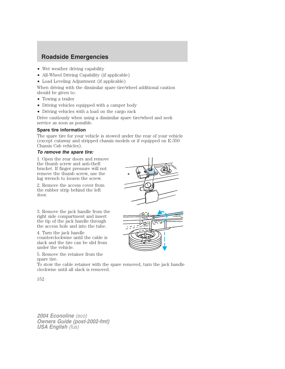 Roadside emergencies | FORD AM/FM stereo User Manual | Page 152 / 248