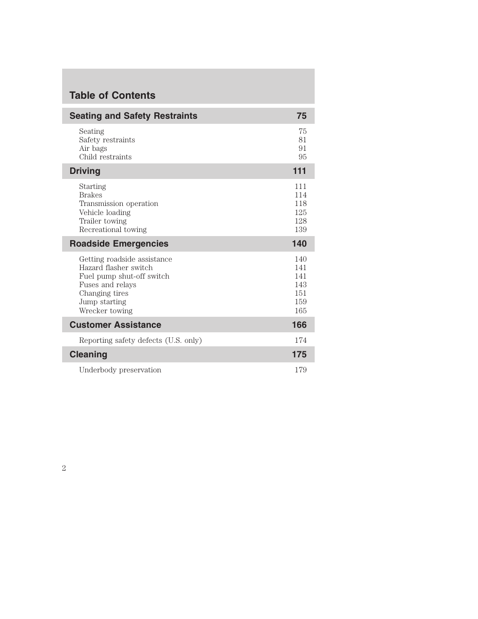 FORD AM/FM stereo User Manual | Page 2 / 248