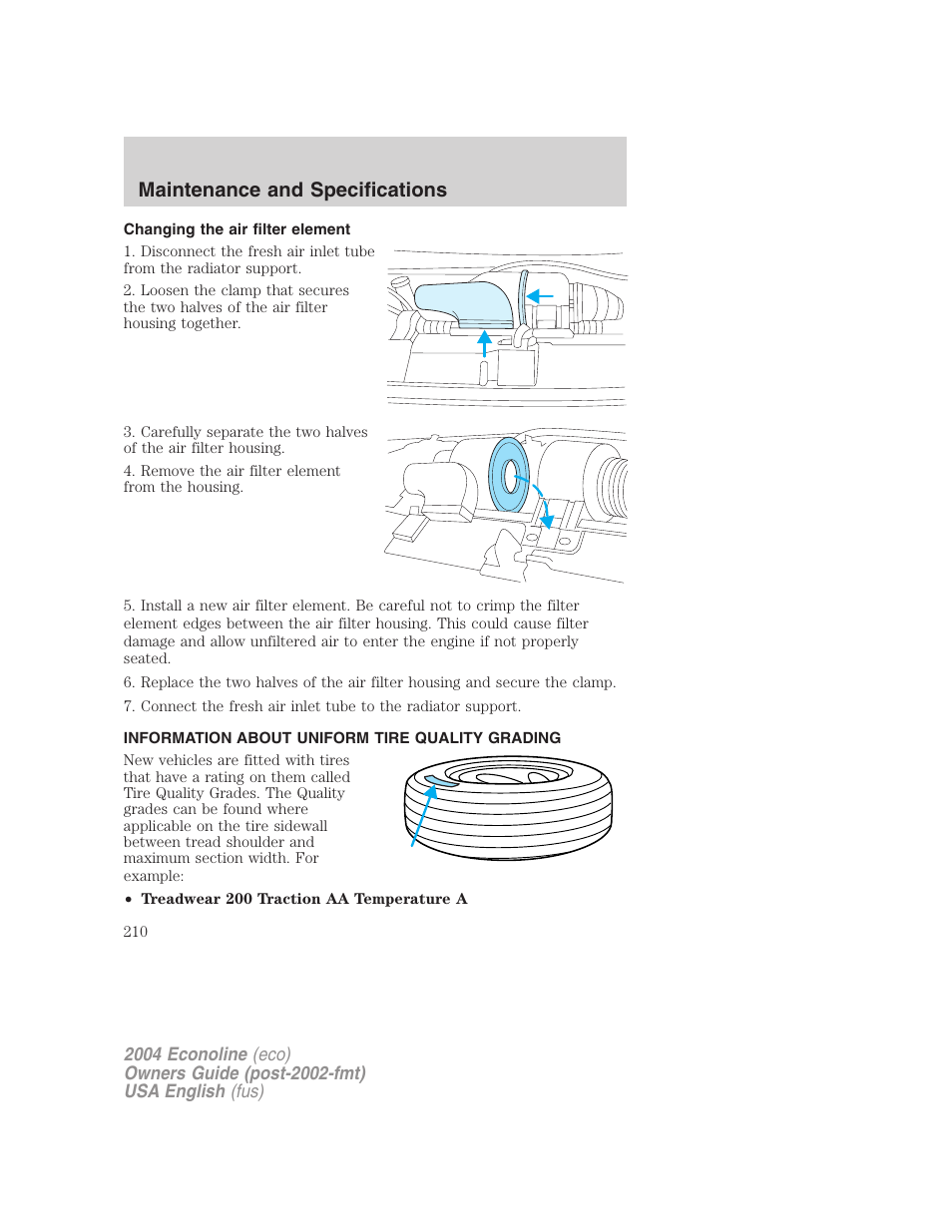 Maintenance and specifications | FORD AM/FM stereo User Manual | Page 210 / 248