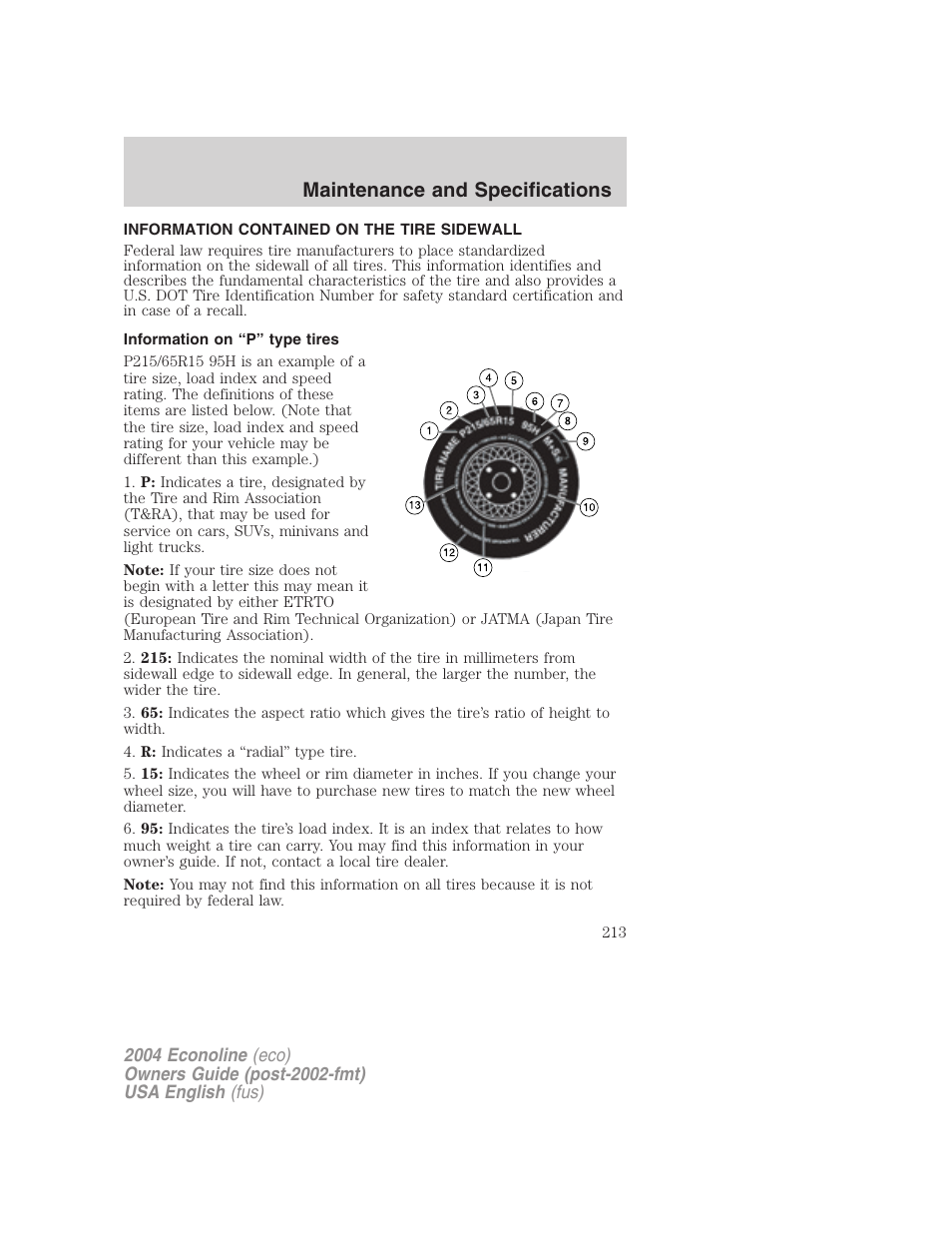 Maintenance and specifications | FORD AM/FM stereo User Manual | Page 213 / 248