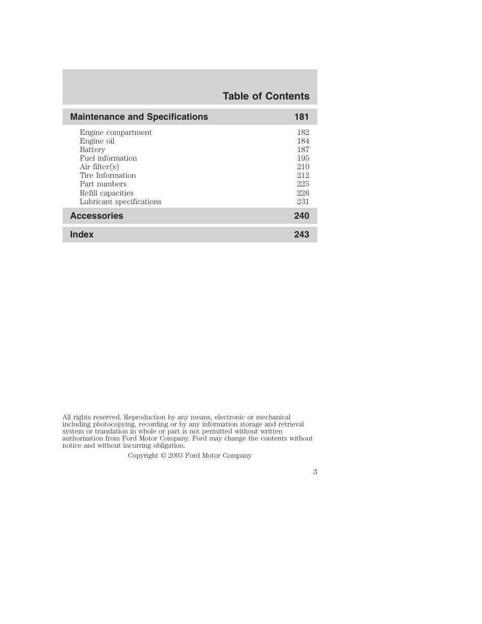 FORD AM/FM stereo User Manual | Page 3 / 248