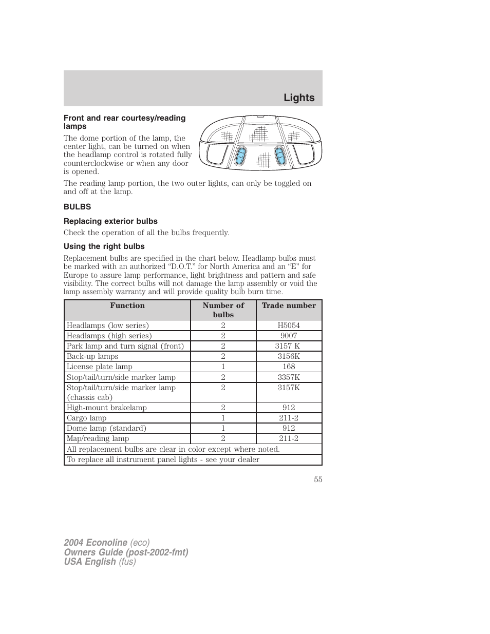 Lights | FORD AM/FM stereo User Manual | Page 55 / 248