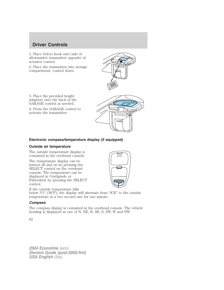 Driver controls | FORD AM/FM stereo User Manual | Page 62 / 248
