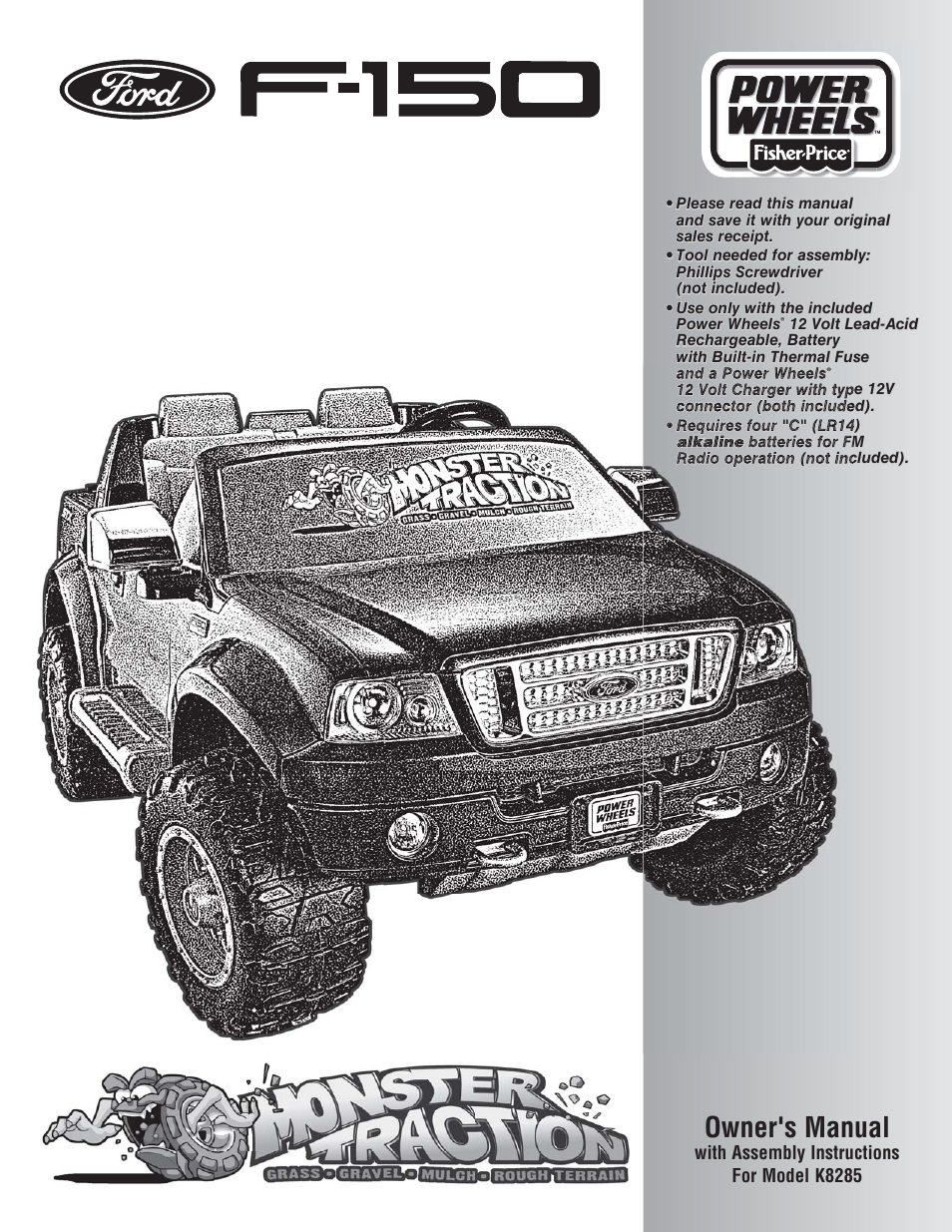 FORD MONSTER TRACTION K8285 User Manual | 28 pages
