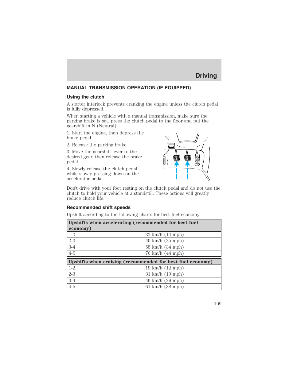 Driving | FORD 2002 Explorer Sport Trac User Manual | Page 109 / 200