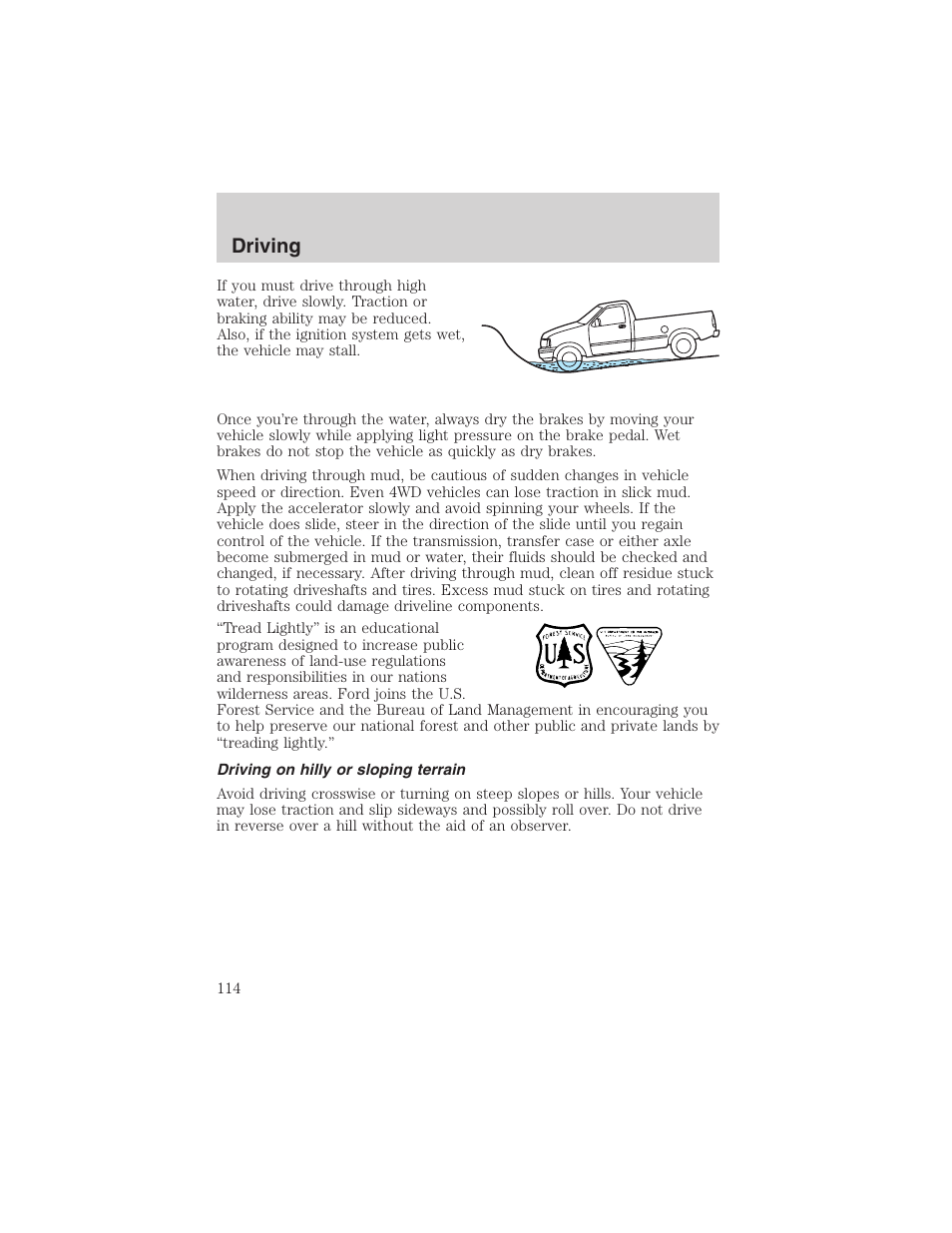Driving | FORD 2002 Explorer Sport Trac User Manual | Page 114 / 200