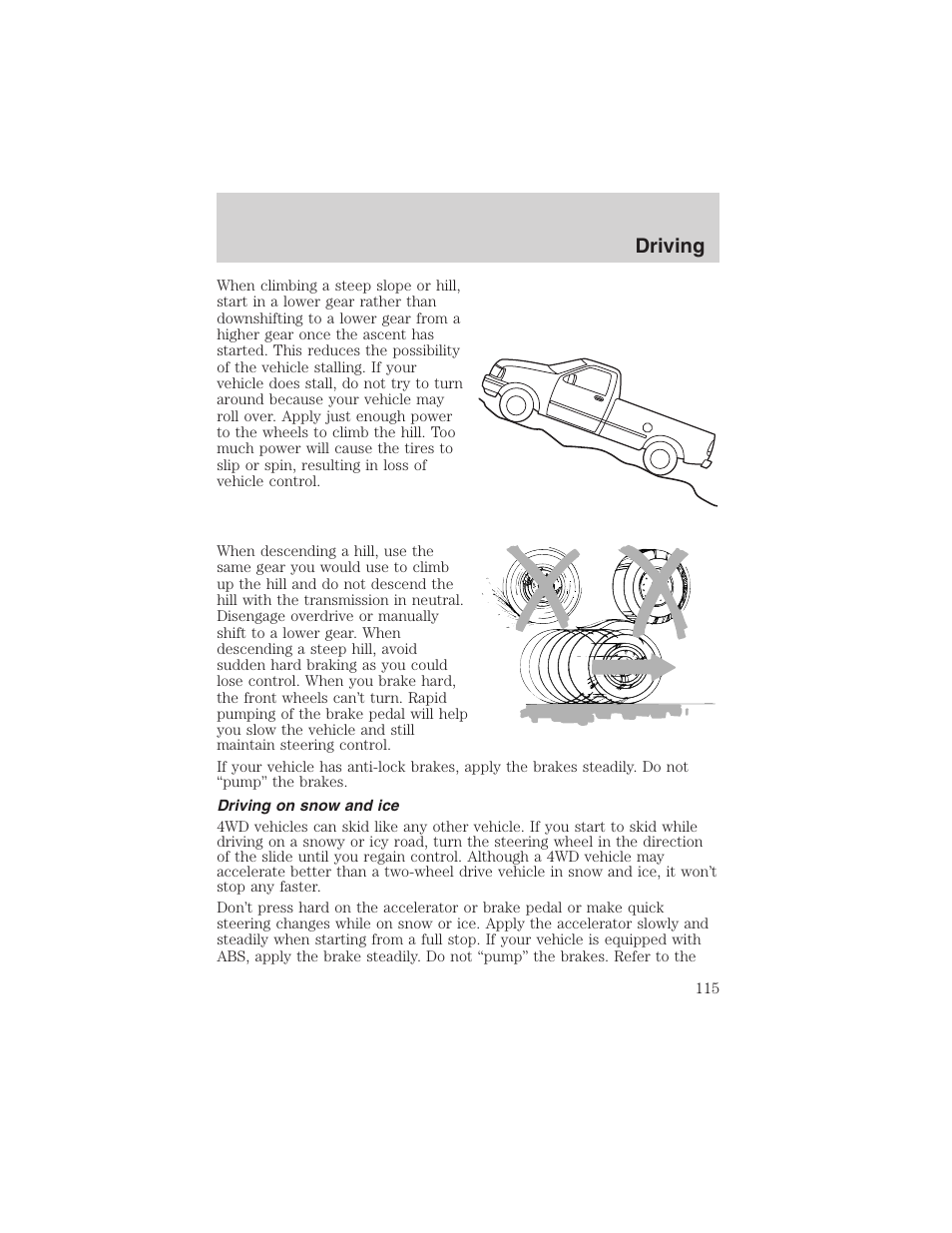 Driving | FORD 2002 Explorer Sport Trac User Manual | Page 115 / 200