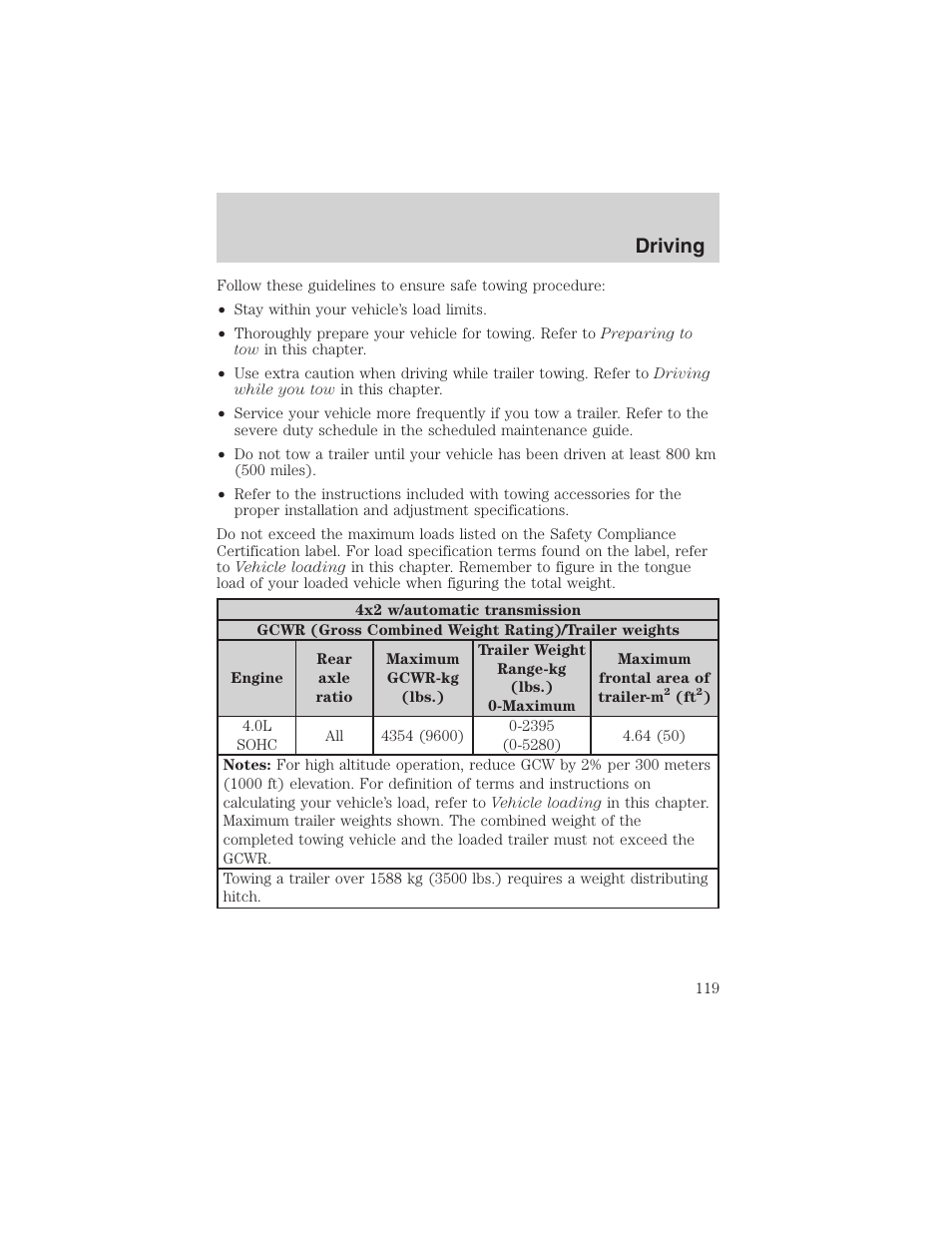 Driving | FORD 2002 Explorer Sport Trac User Manual | Page 119 / 200