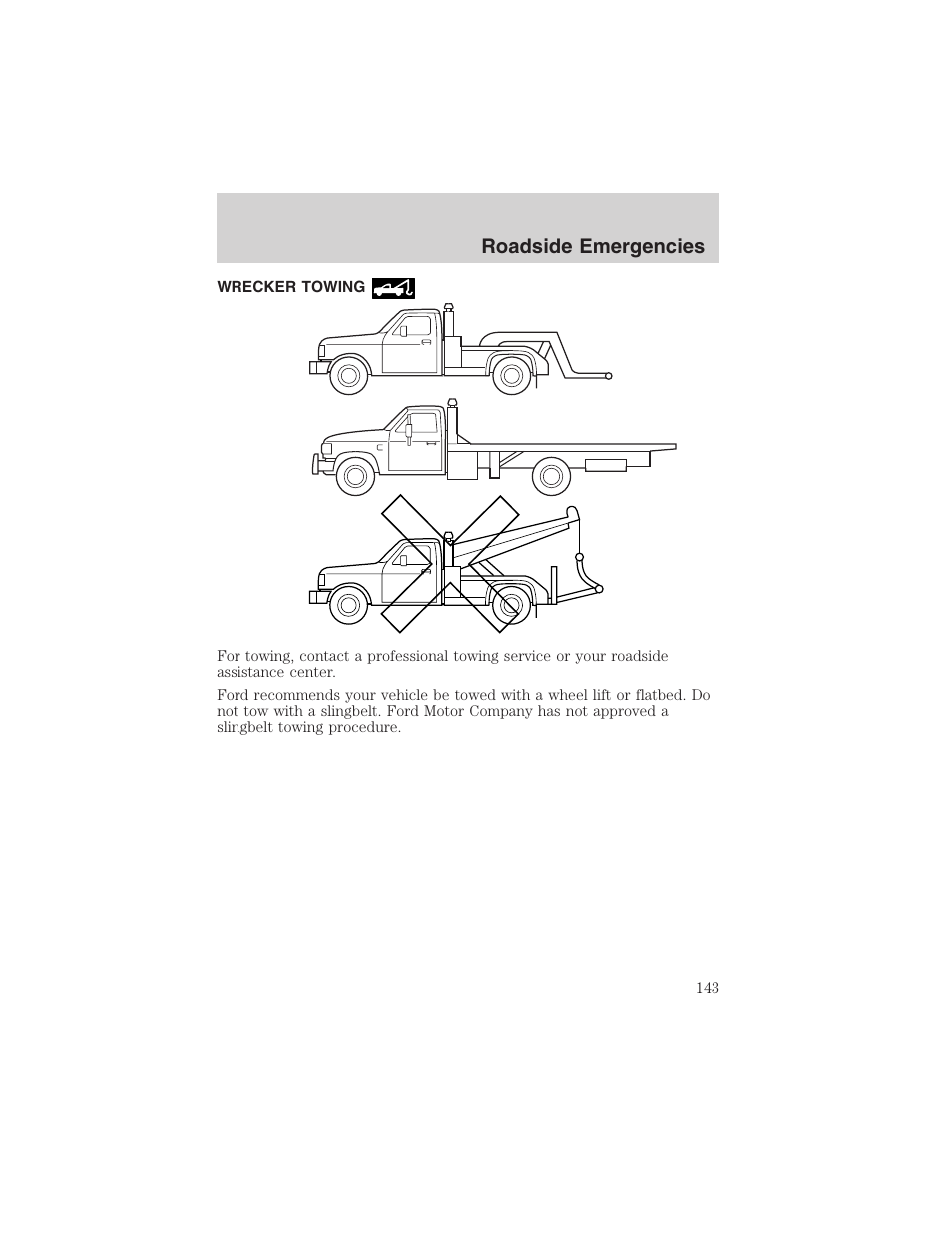 Roadside emergencies | FORD 2002 Explorer Sport Trac User Manual | Page 143 / 200