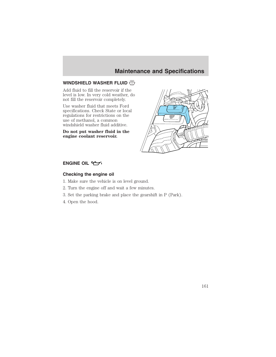 Maintenance and specifications | FORD 2002 Explorer Sport Trac User Manual | Page 161 / 200