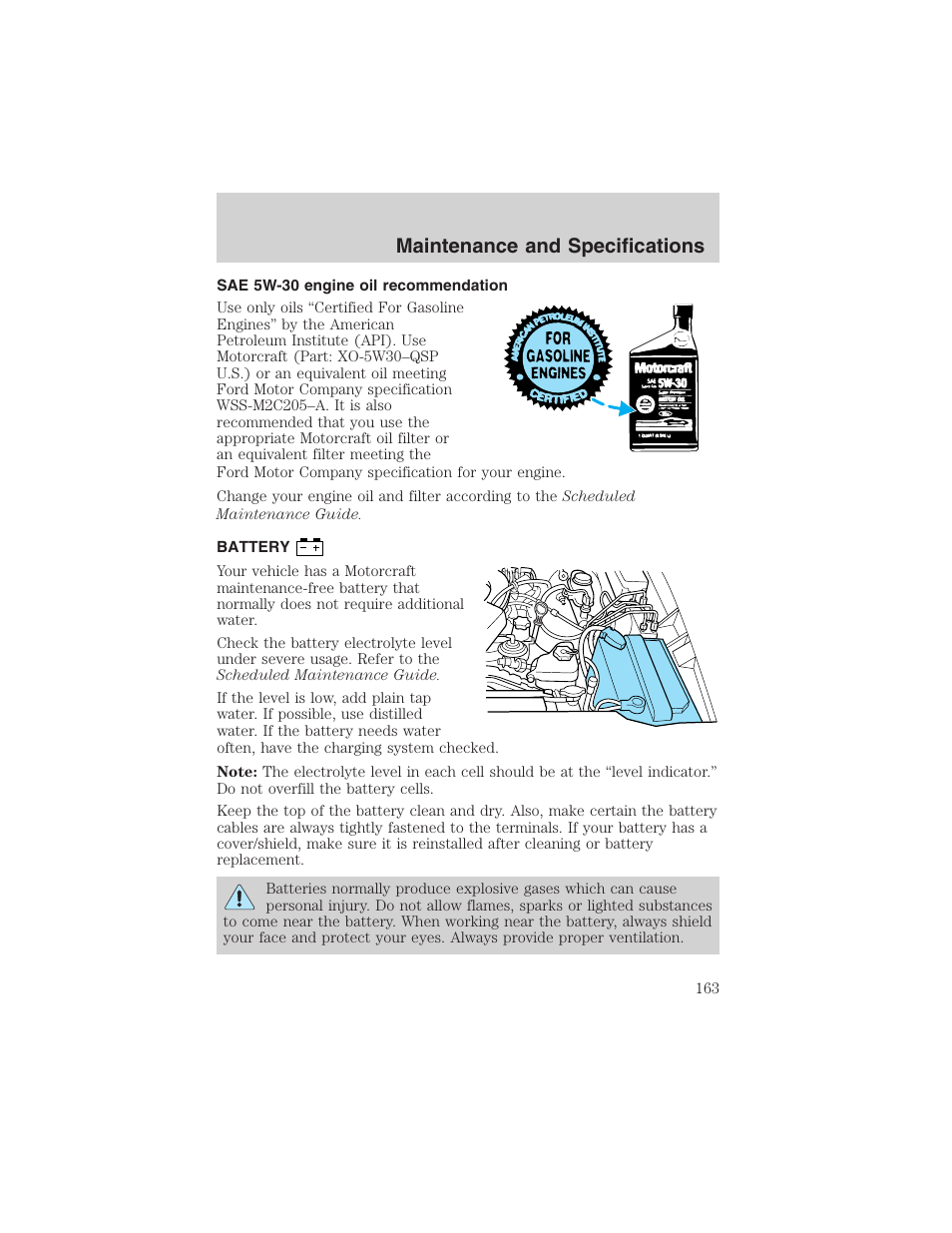 Maintenance and specifications | FORD 2002 Explorer Sport Trac User Manual | Page 163 / 200