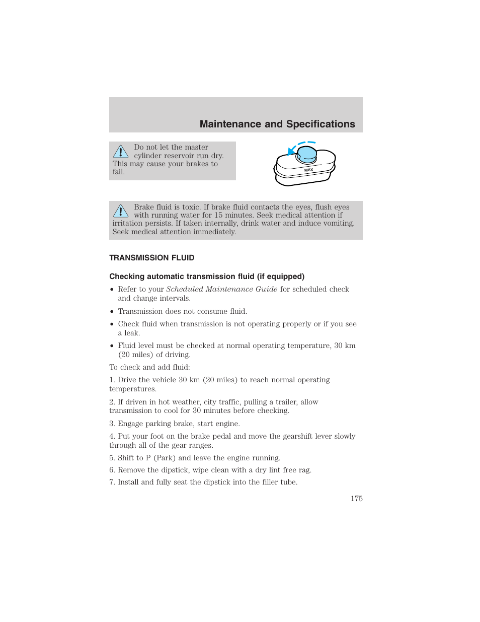 Maintenance and specifications | FORD 2002 Explorer Sport Trac User Manual | Page 175 / 200
