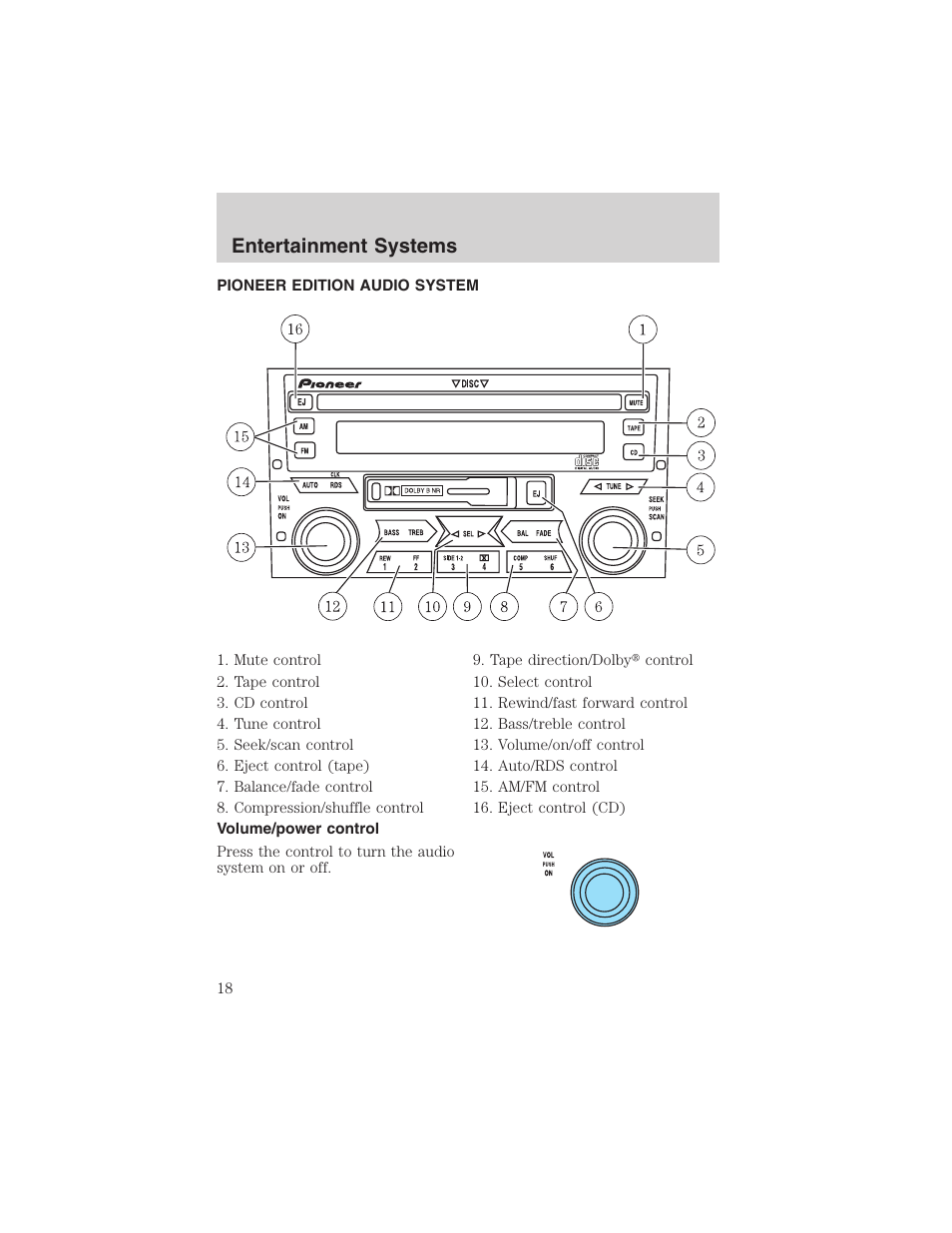 Entertainment systems | FORD 2002 Explorer Sport Trac User Manual | Page 18 / 200