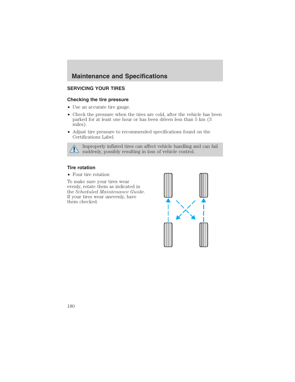Maintenance and specifications | FORD 2002 Explorer Sport Trac User Manual | Page 180 / 200