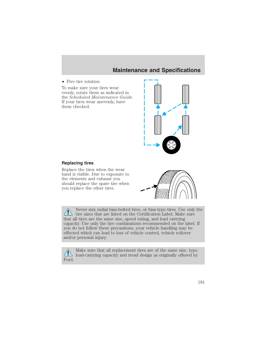 Maintenance and specifications | FORD 2002 Explorer Sport Trac User Manual | Page 181 / 200