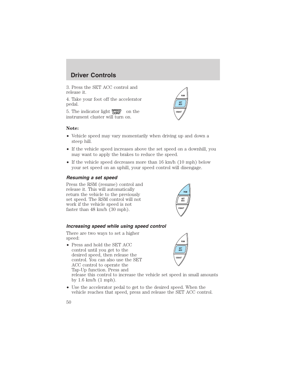 Driver controls | FORD 2002 Explorer Sport Trac User Manual | Page 50 / 200