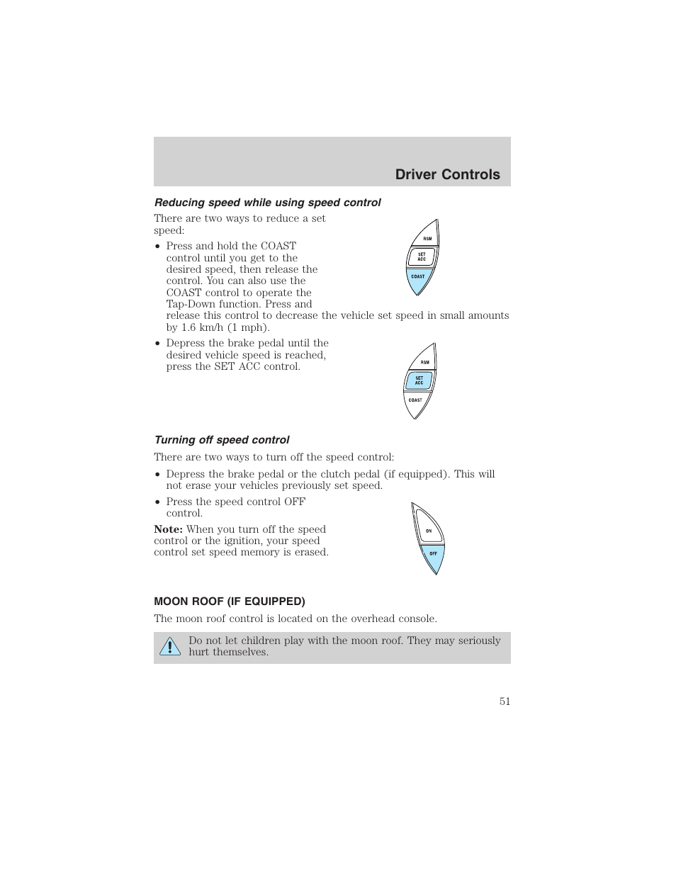 Driver controls | FORD 2002 Explorer Sport Trac User Manual | Page 51 / 200