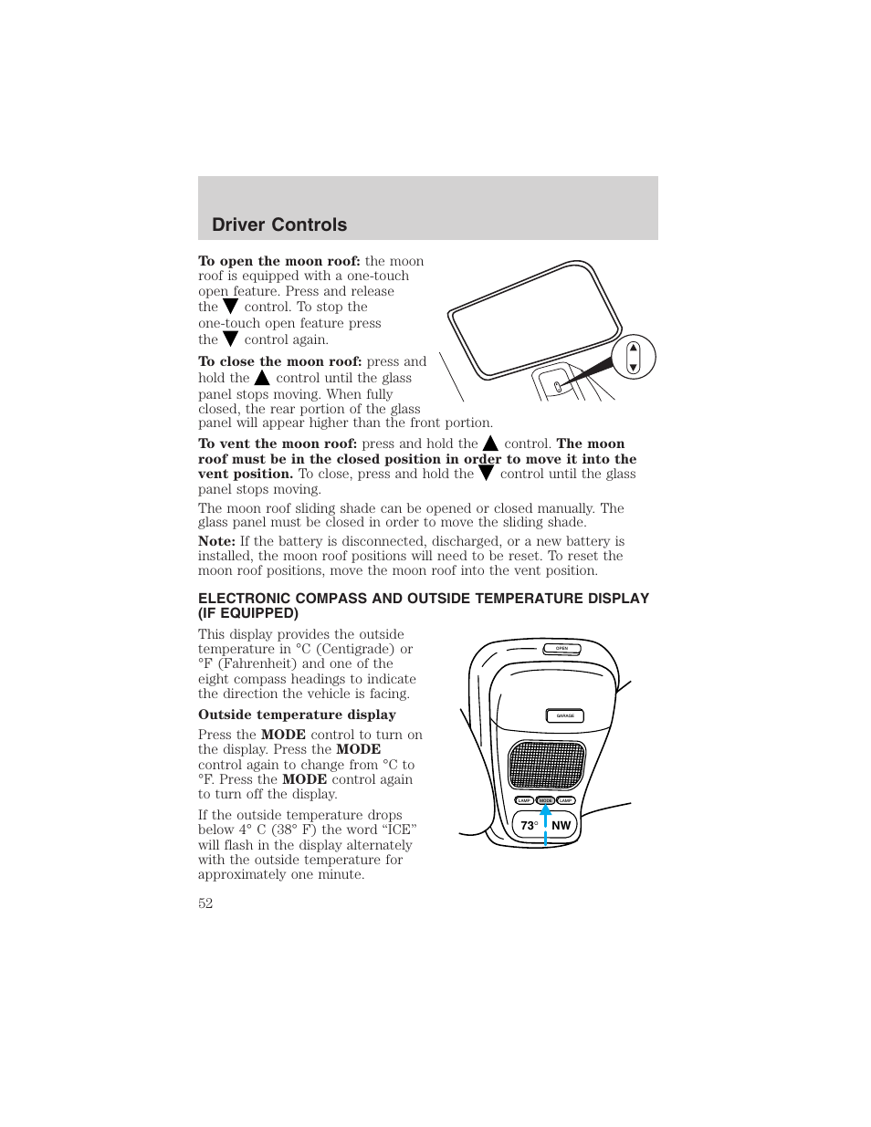 Driver controls | FORD 2002 Explorer Sport Trac User Manual | Page 52 / 200