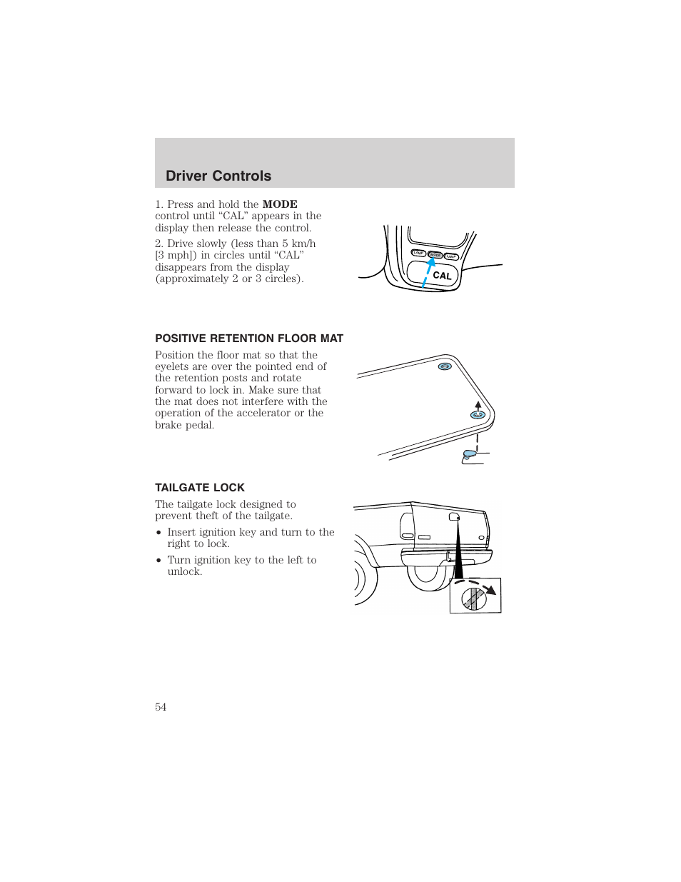 Driver controls | FORD 2002 Explorer Sport Trac User Manual | Page 54 / 200