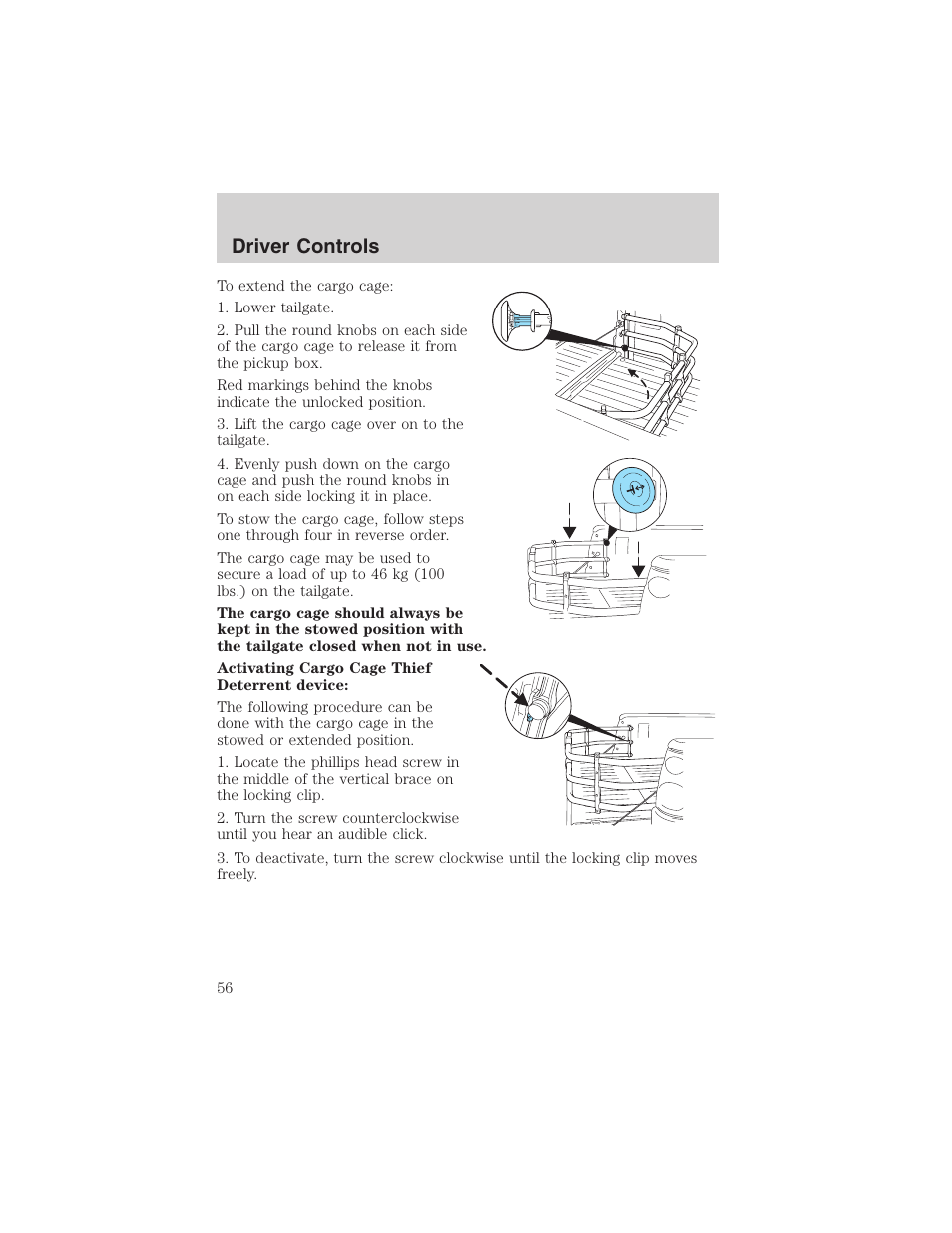 Driver controls | FORD 2002 Explorer Sport Trac User Manual | Page 56 / 200