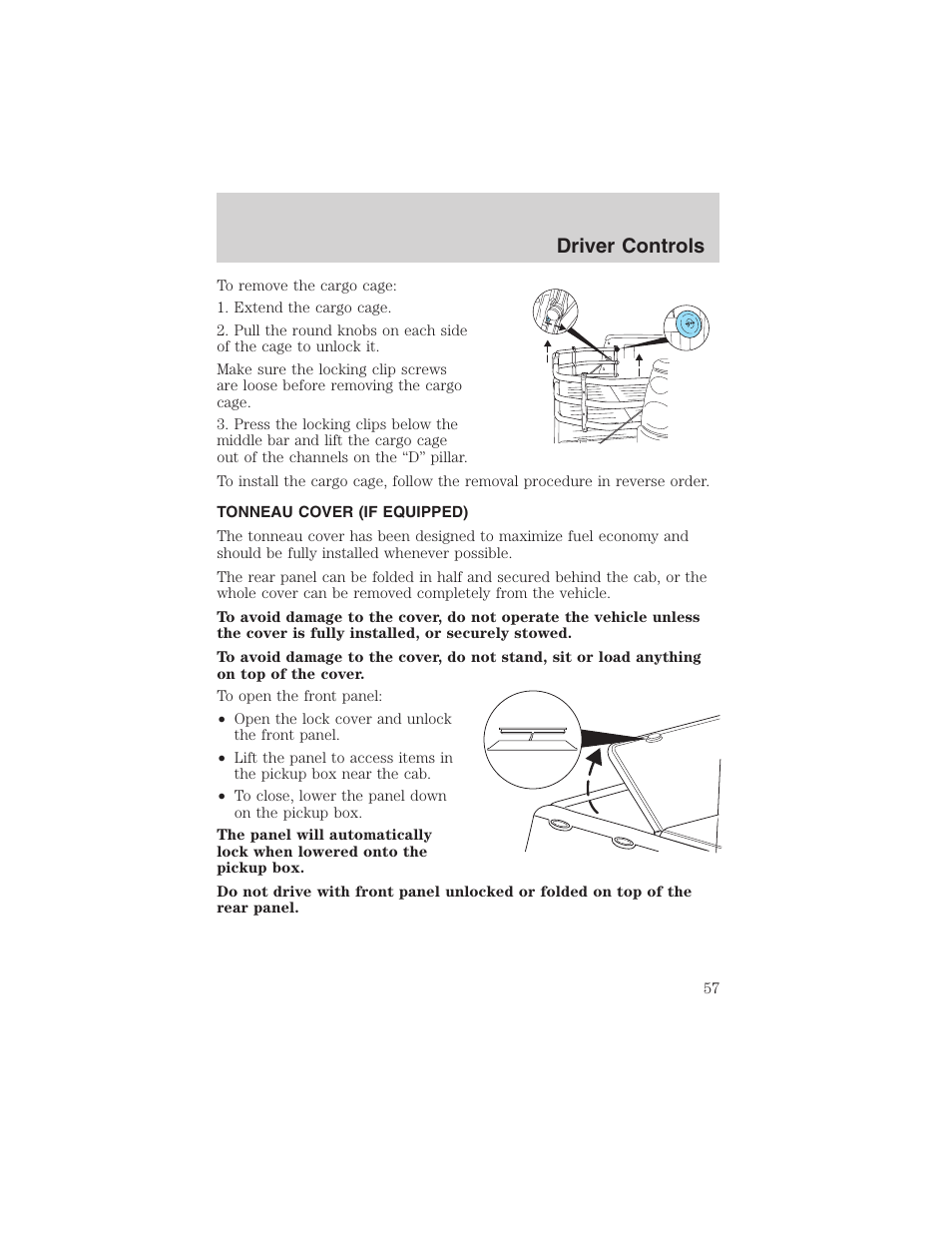 Driver controls | FORD 2002 Explorer Sport Trac User Manual | Page 57 / 200