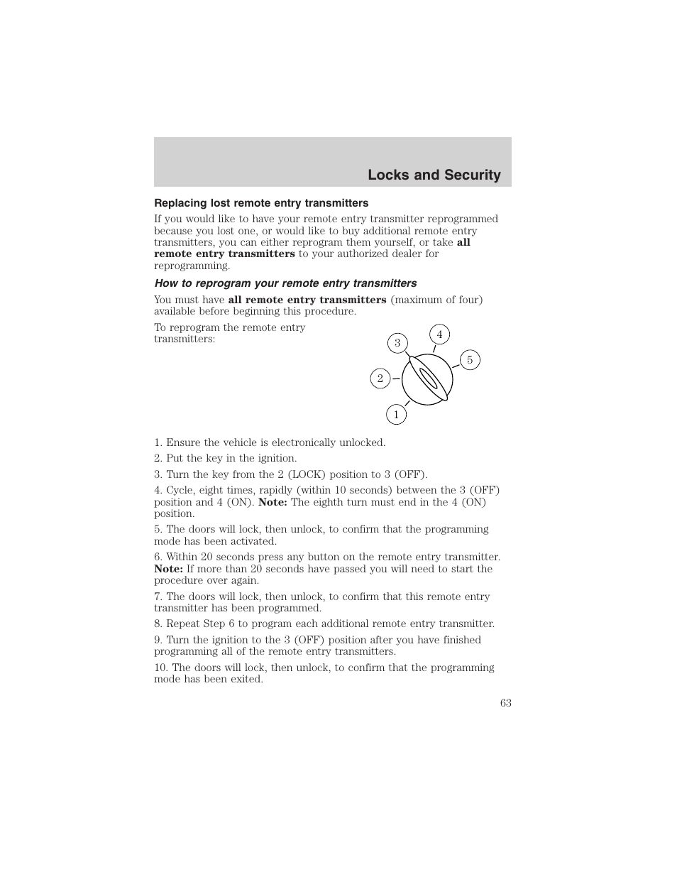 Locks and security | FORD 2002 Explorer Sport Trac User Manual | Page 63 / 200