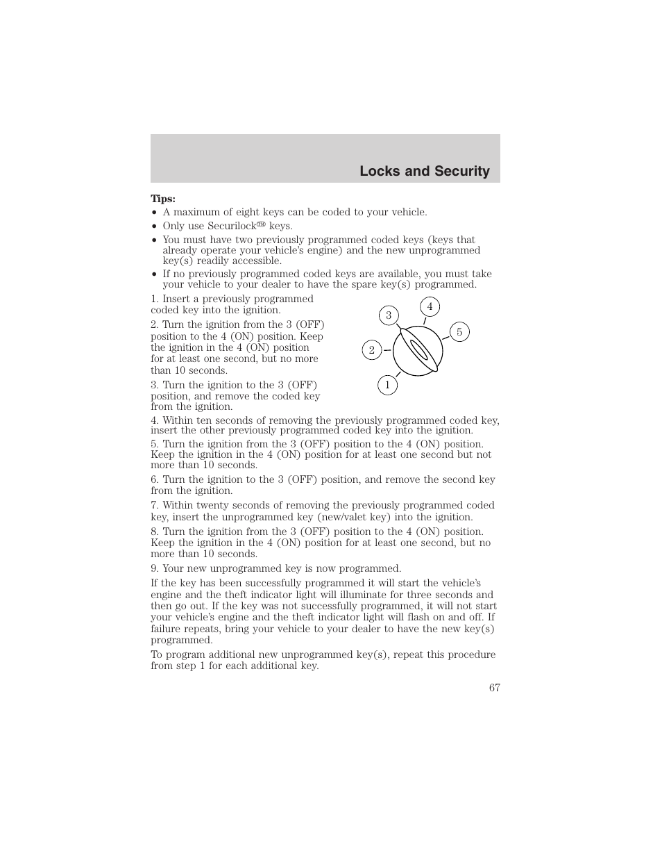 Locks and security | FORD 2002 Explorer Sport Trac User Manual | Page 67 / 200