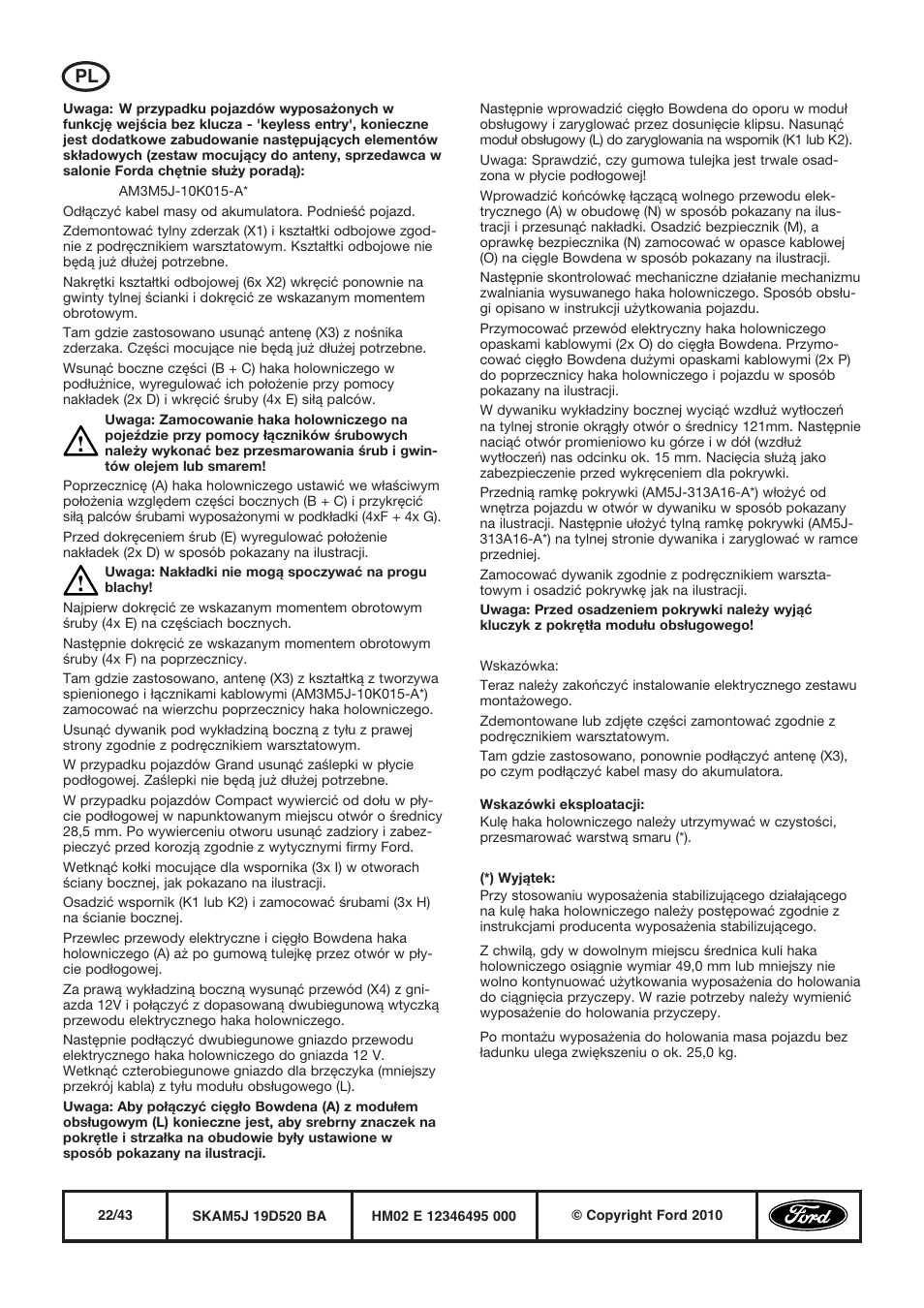 FORD WESTFALIA 388 User Manual | Page 22 / 43