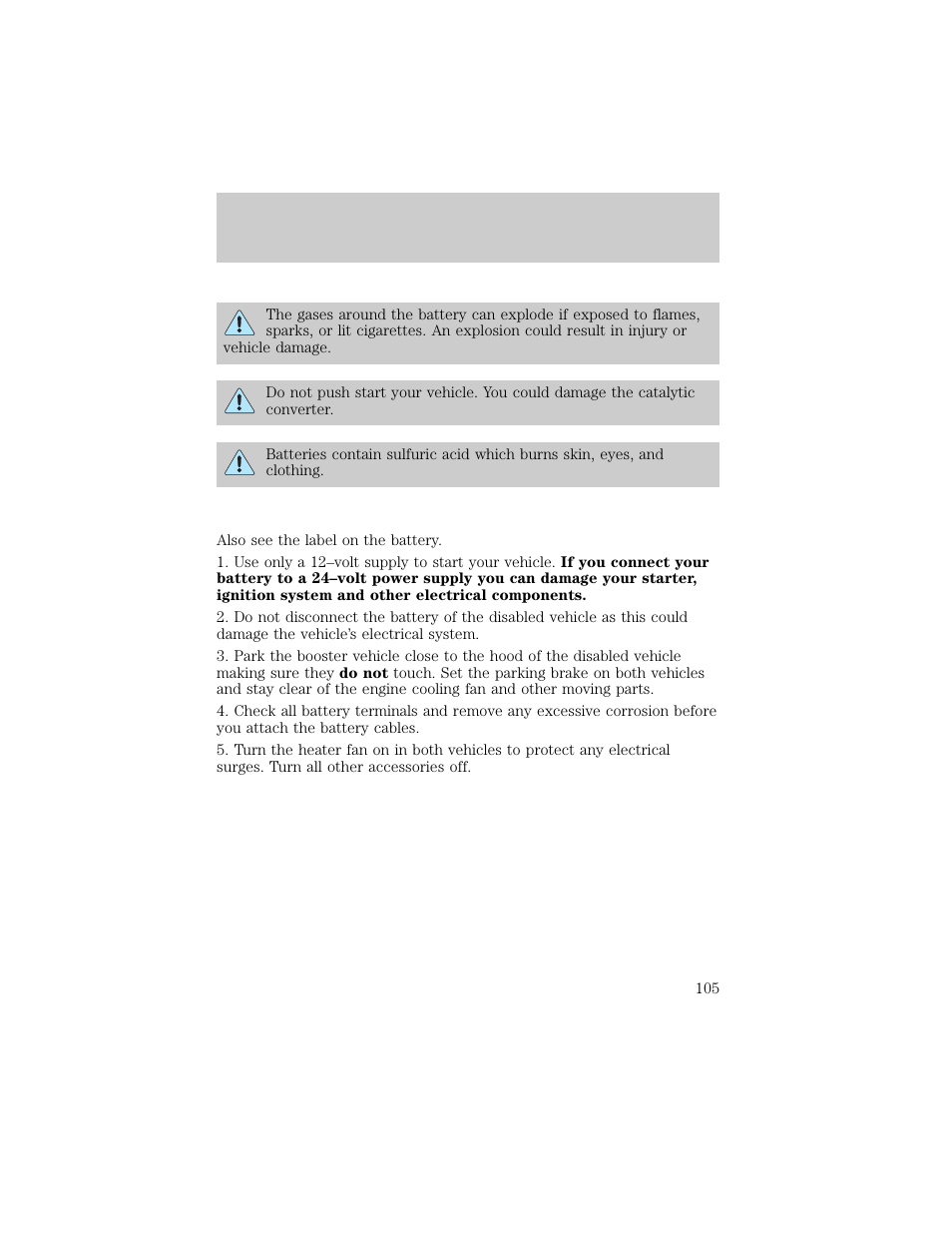 Roadside emergencies | FORD 1998 Crown Victoria User Manual | Page 105 / 160