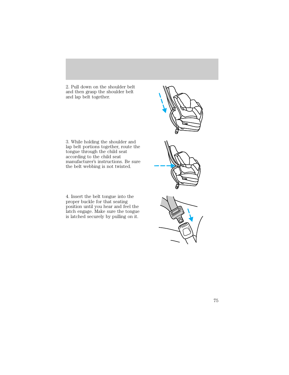 Seating and safety restraints | FORD 1998 Crown Victoria User Manual | Page 75 / 160