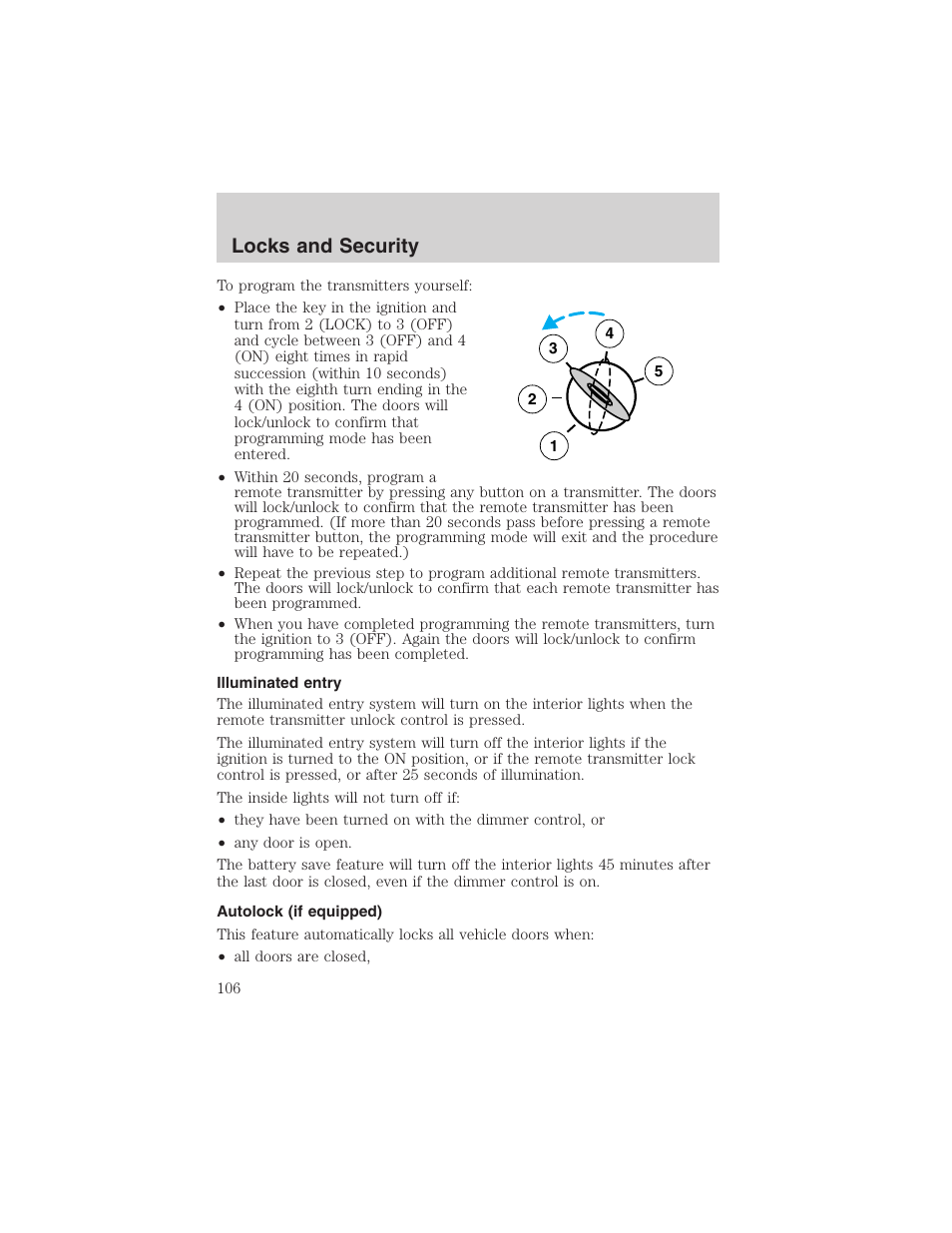Locks and security | FORD 2002 F-150 User Manual | Page 106 / 312