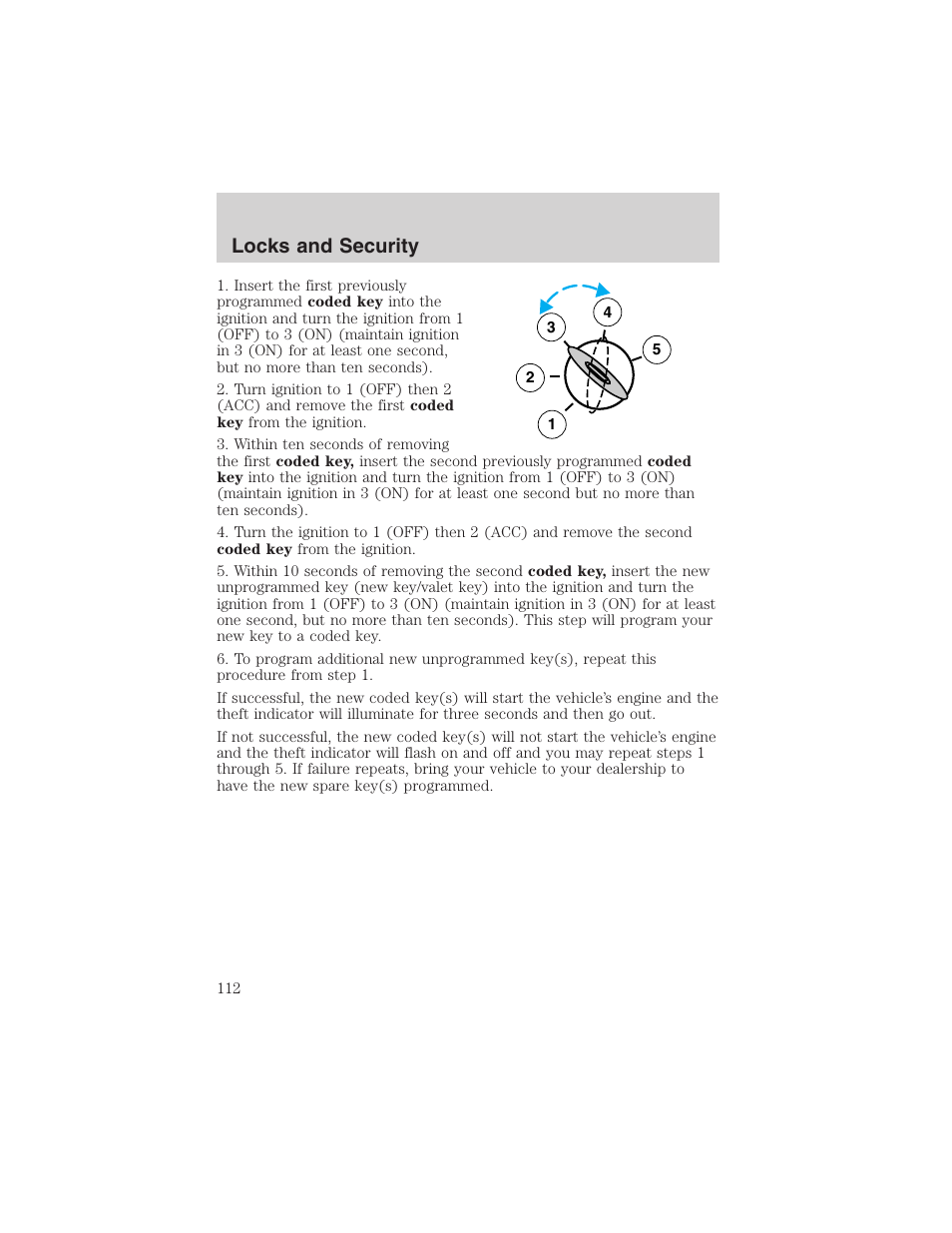 Locks and security | FORD 2002 F-150 User Manual | Page 112 / 312