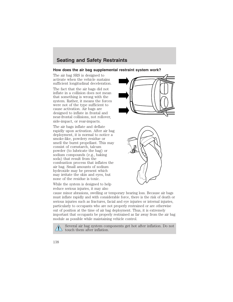 Seating and safety restraints | FORD 2002 F-150 User Manual | Page 138 / 312