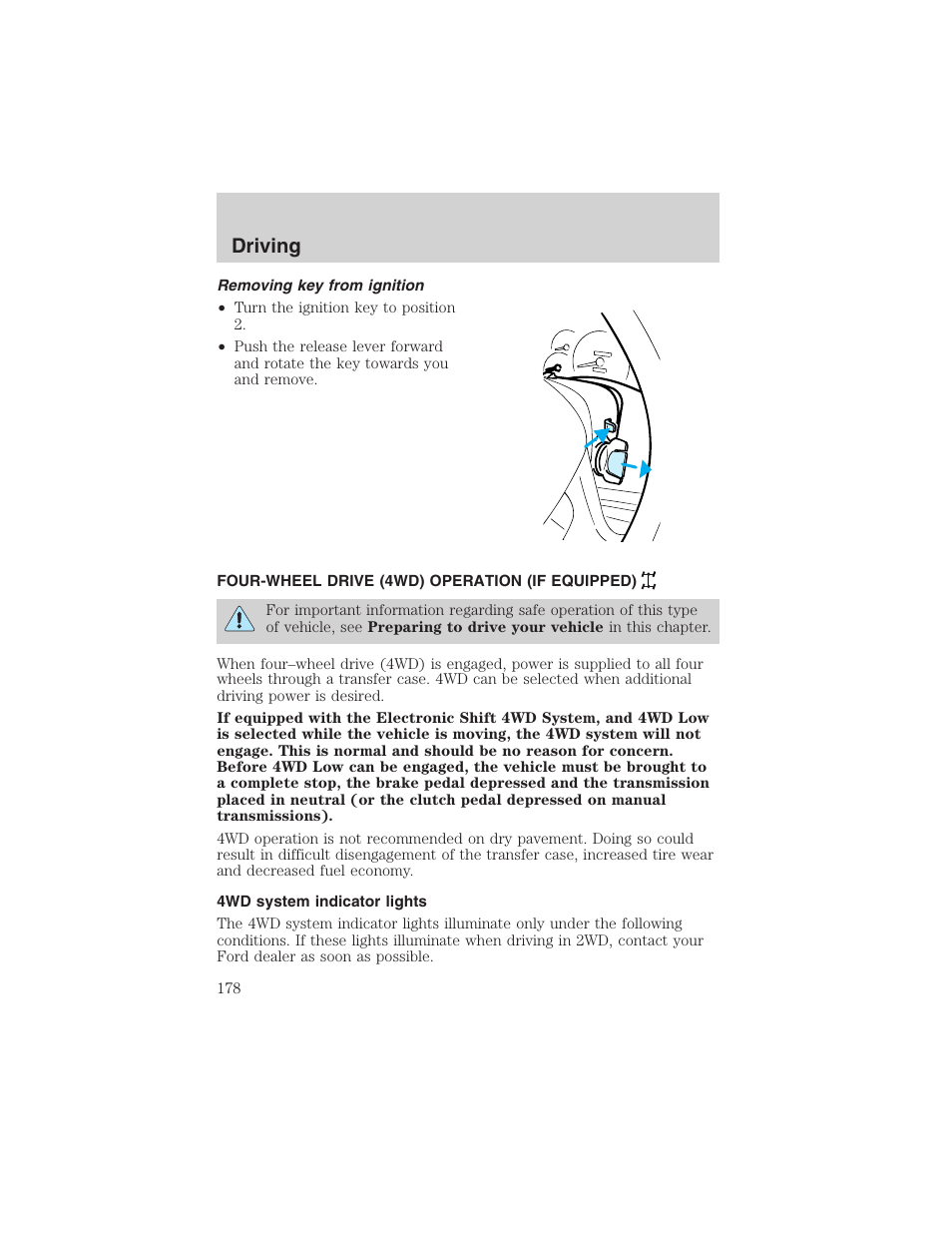 Driving | FORD 2002 F-150 User Manual | Page 178 / 312