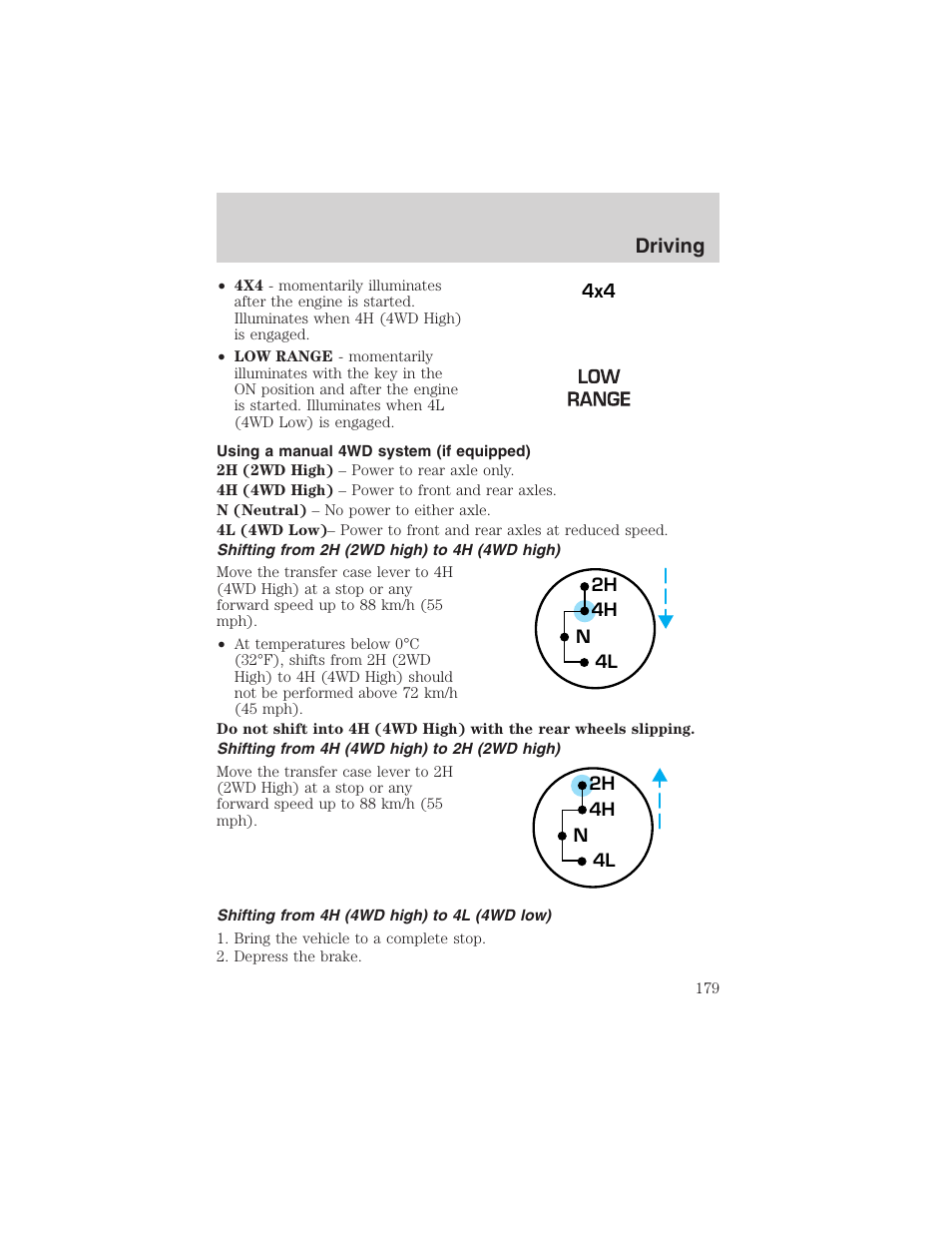 Driving | FORD 2002 F-150 User Manual | Page 179 / 312