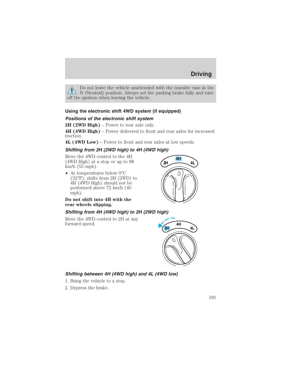 Driving | FORD 2002 F-150 User Manual | Page 181 / 312