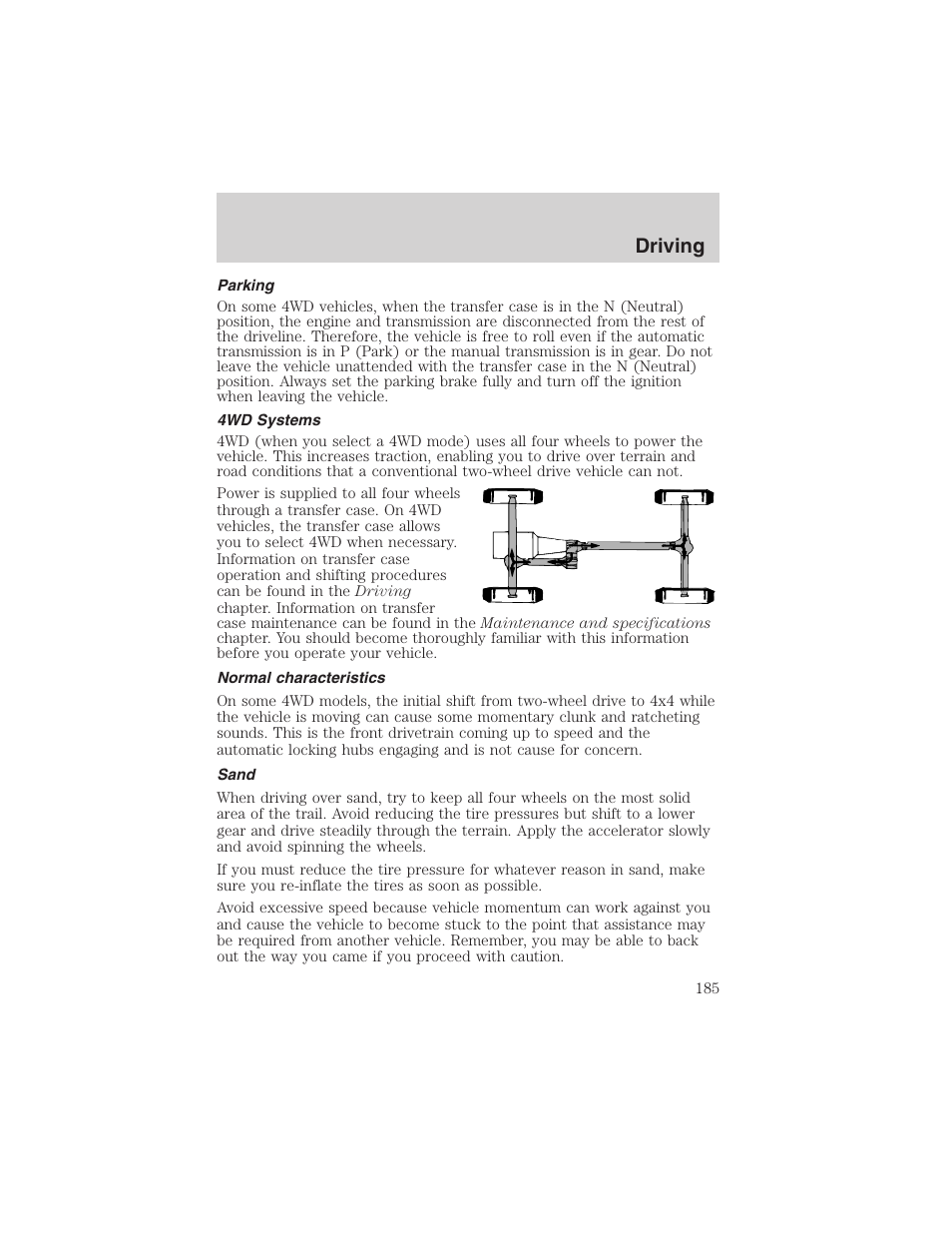 Driving | FORD 2002 F-150 User Manual | Page 185 / 312