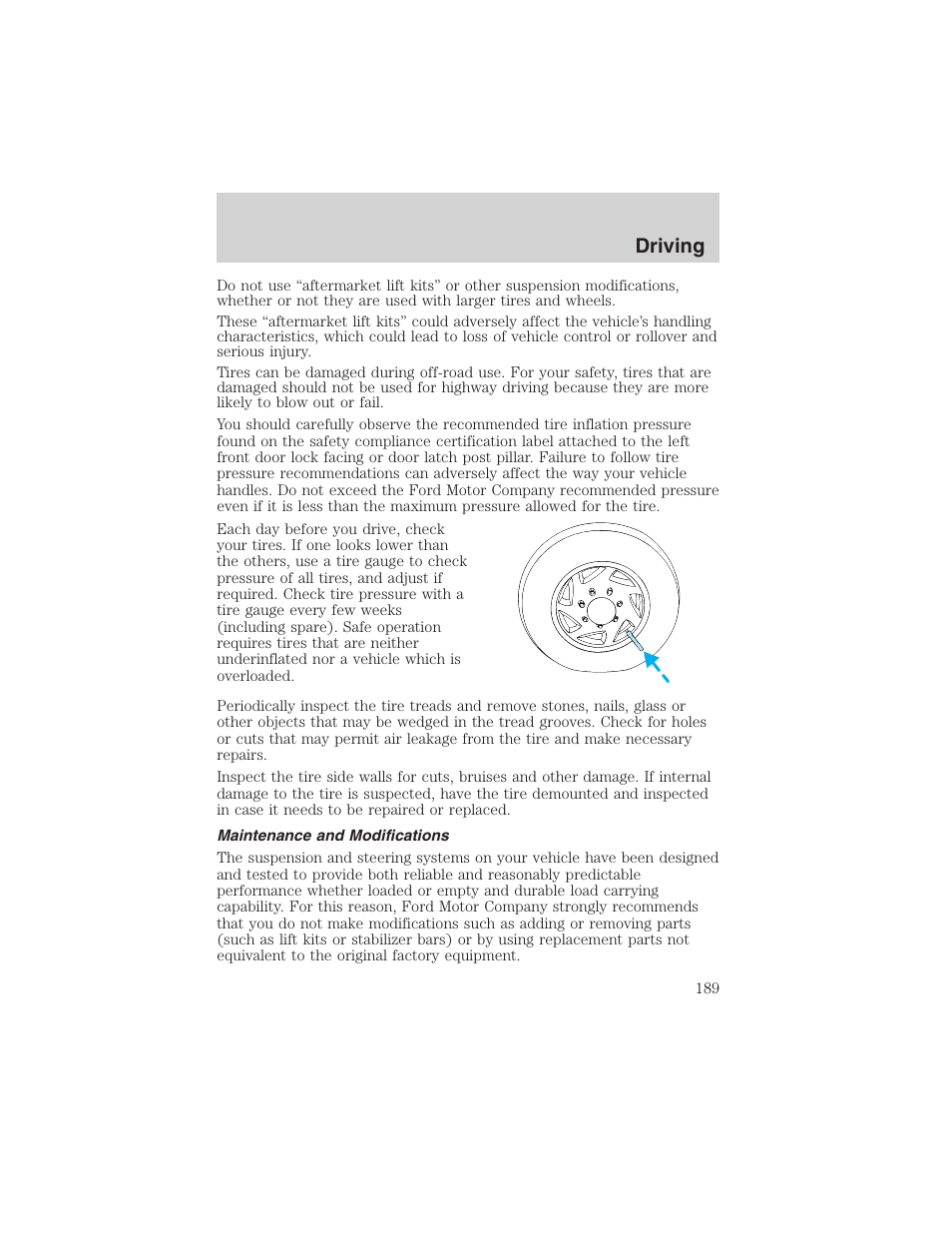 Driving | FORD 2002 F-150 User Manual | Page 189 / 312