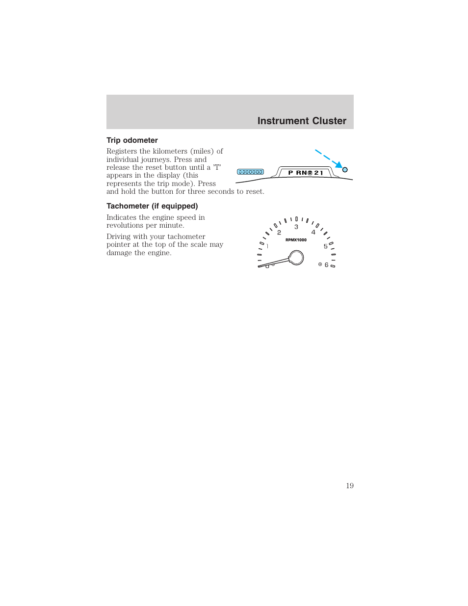 Instrument cluster | FORD 2002 F-150 User Manual | Page 19 / 312