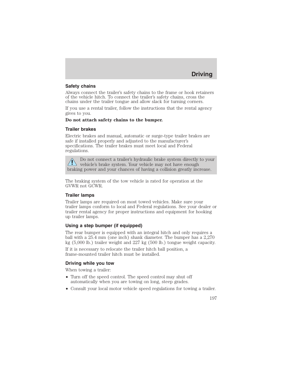 Driving | FORD 2002 F-150 User Manual | Page 197 / 312