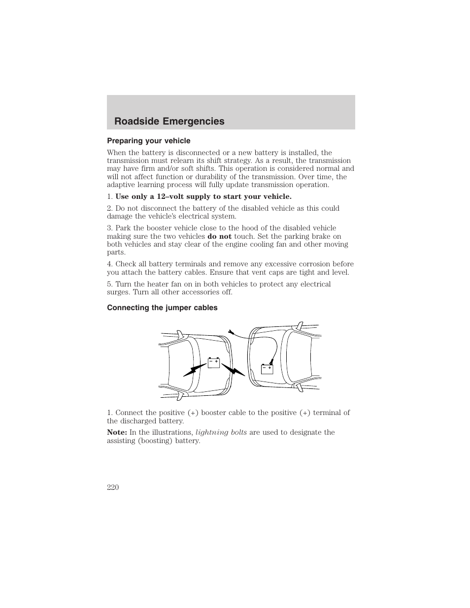 Roadside emergencies | FORD 2002 F-150 User Manual | Page 220 / 312
