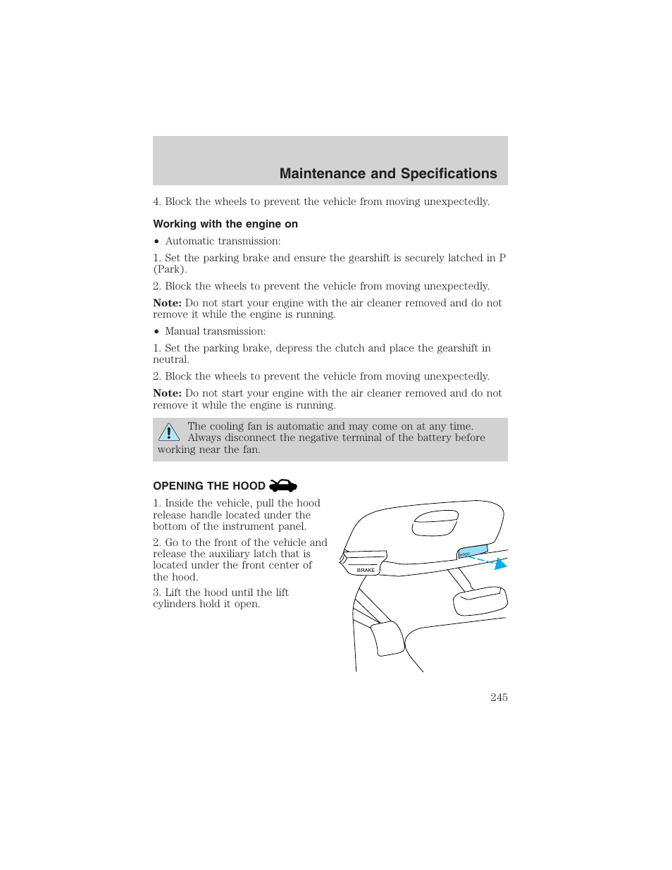 Maintenance and specifications | FORD 2002 F-150 User Manual | Page 245 / 312
