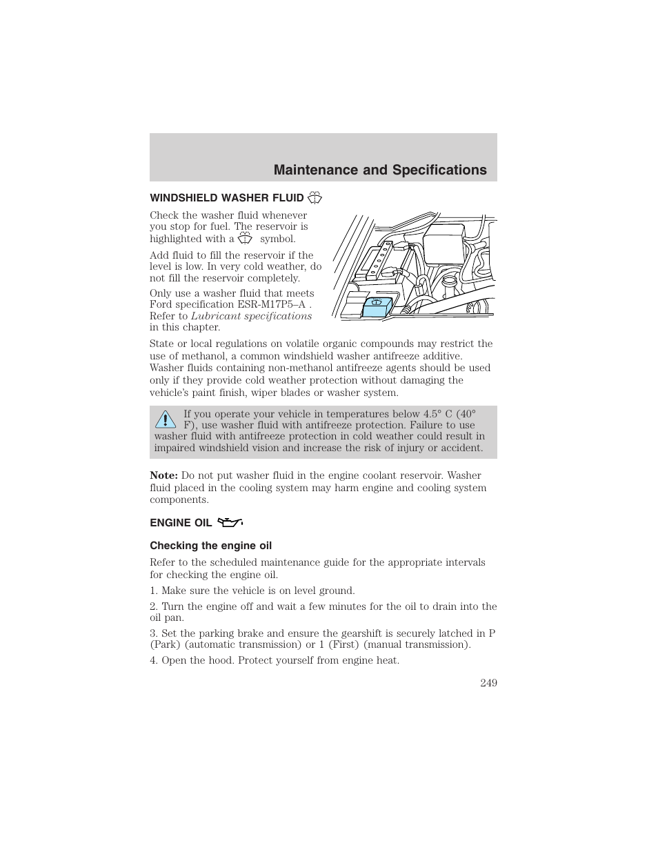 Maintenance and specifications | FORD 2002 F-150 User Manual | Page 249 / 312