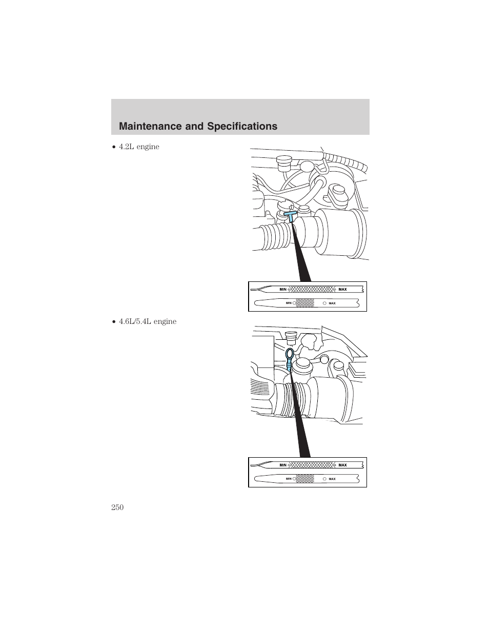 Maintenance and specifications | FORD 2002 F-150 User Manual | Page 250 / 312