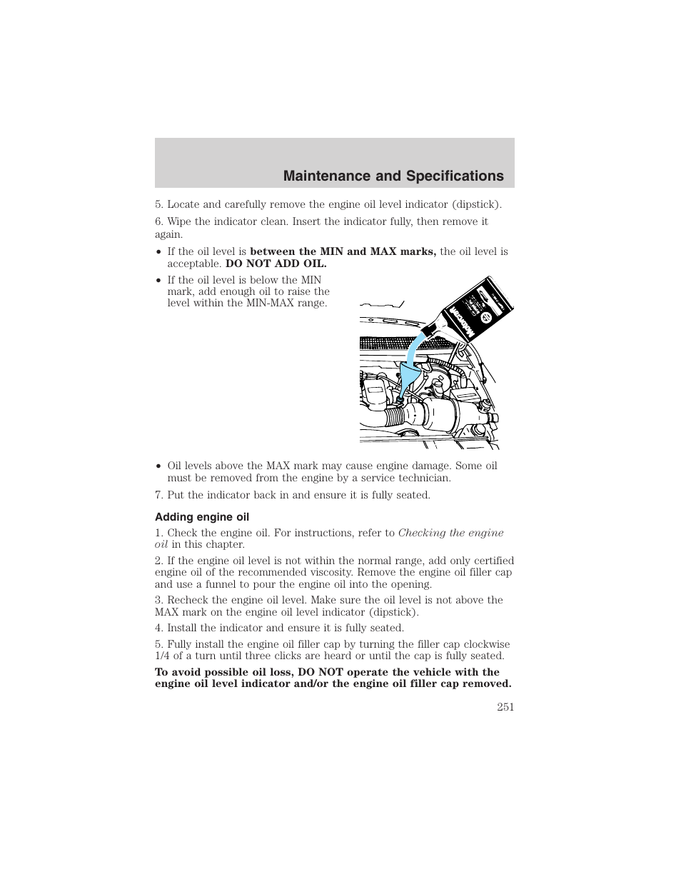 Maintenance and specifications | FORD 2002 F-150 User Manual | Page 251 / 312