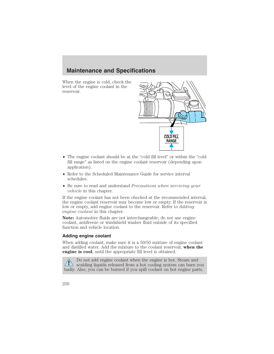 Maintenance and specifications | FORD 2002 F-150 User Manual | Page 256 / 312