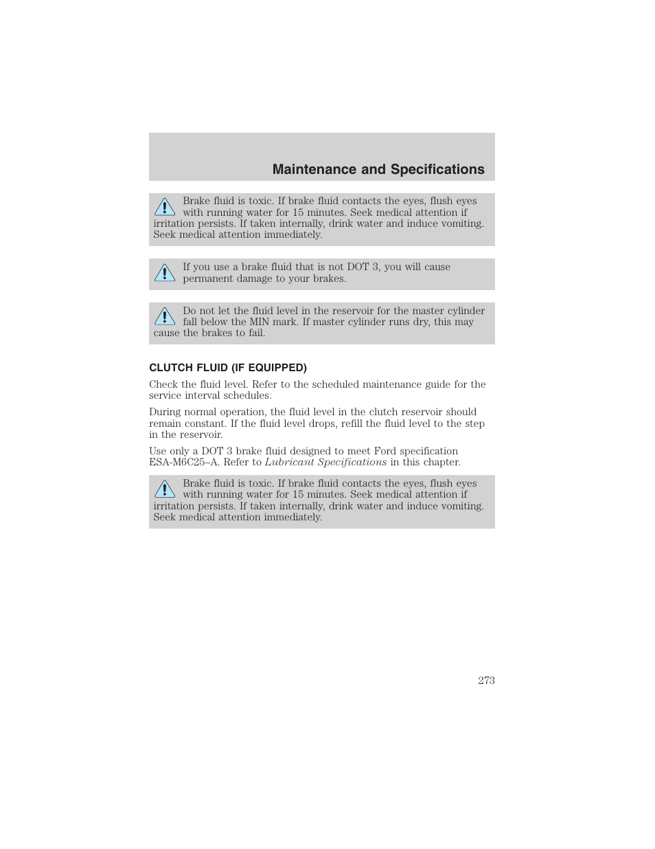Maintenance and specifications | FORD 2002 F-150 User Manual | Page 273 / 312