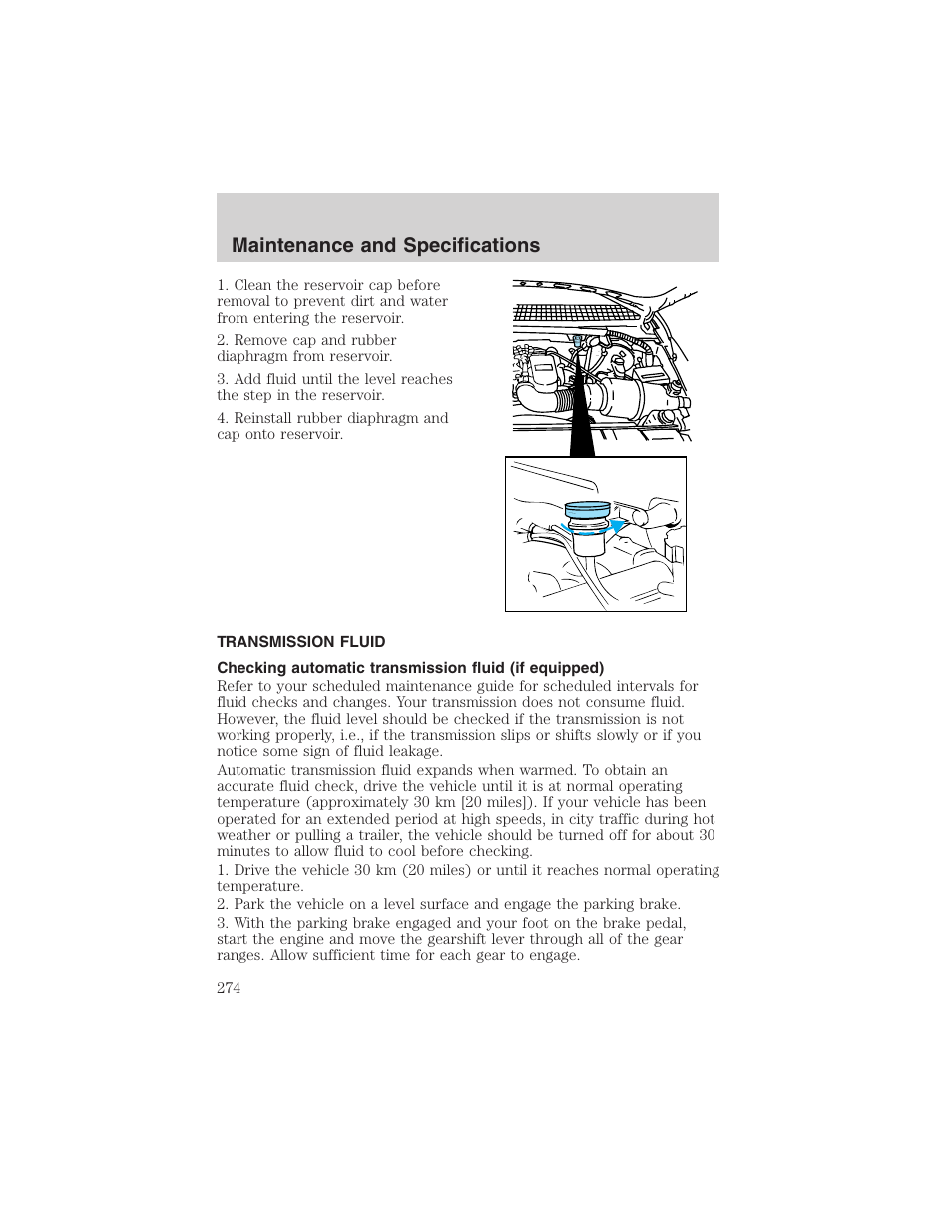 Maintenance and specifications | FORD 2002 F-150 User Manual | Page 274 / 312