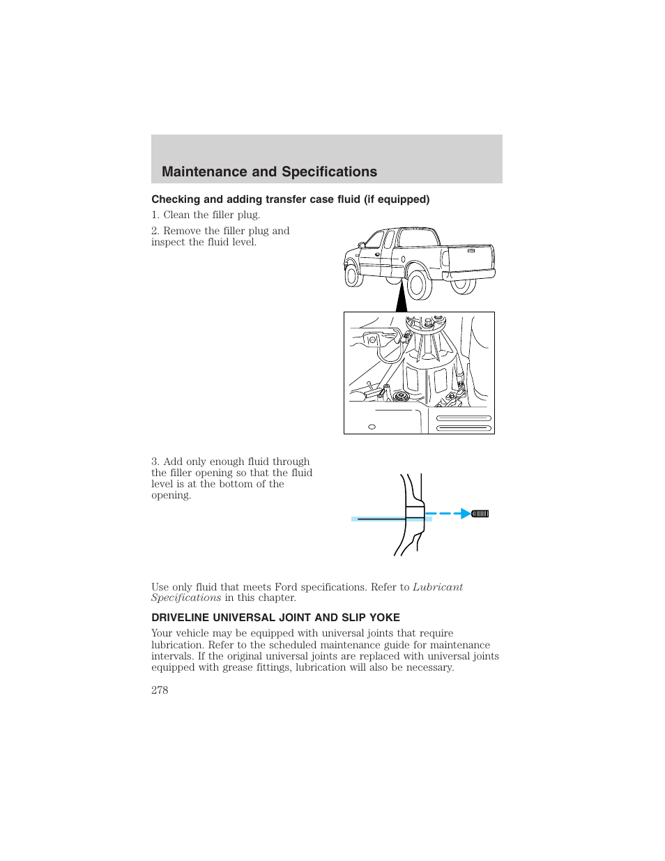 Maintenance and specifications | FORD 2002 F-150 User Manual | Page 278 / 312