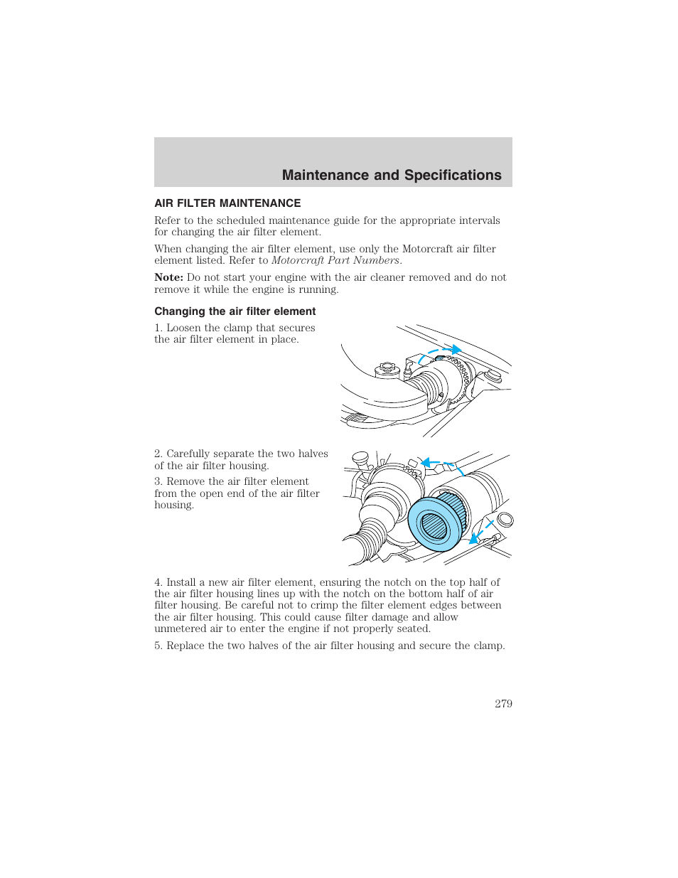 Maintenance and specifications | FORD 2002 F-150 User Manual | Page 279 / 312
